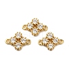Rack Plating Brass Pave Cubic Zirconia Connector Charms KK-O142-44G-1