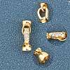 6 Sets 2 Color Brass Micro Pave Cubic Zirconia Fold Over Clasps KK-FH0002-32-4