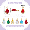 48Pcs 6 Colors Glass Charms KK-PH0010-45-2