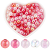 500Pcs 5 Colors Valentine's Day Transparent Acrylic Beads MACR-SP0001-29B-1