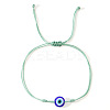 Glass Evil Eye Bead Braided Bracelets SG7290-7-1