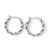 Non-Tarnish 304 Stainless Steel Twist Rope Hoop Earrings for Women EJEW-G298-07A-P-1