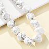 Natural Howlite Nuggets Beaded Necklaces for Women Men NJEW-K388-01N-2