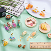 Mixed Shape Glass Bottle Miniature and Resin Mini Imitation Food Decoration DJEW-WR0001-07-4
