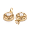 Brass Micro Pave Clear Cubic Zirconia Charms KK-Z023-11G-2
