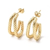 201 Stainless Steel Two-layer Stud Earrings EJEW-Z151-02G-4