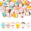 36Pcs 6 Colors Opaque Resin Cabochons RESI-CJ0004-89-1