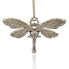Antique Silver Plated Alloy Enamel Dragonfly Pendants ENAM-J028-14AS-2