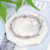 304 Stainless Steel Oval Link  Chain Bracelets for Women Men BJEW-F488-49A-P-1