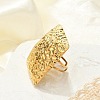 Textured Square 304 Stainless Steel Open Cuff Rings for Women RJEW-U039-04G-1