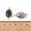 Natural Amethyst Faceted Connector Charms G-H323-05G-02-3