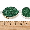 Silver Plated Dyed Oval Natural Drusy Quartz Crystal Beads Strands G-F144-02-S-2