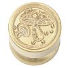 Golden Tone Round Wax Seal Brass Stamp Heads AJEW-M040-01G-E-2