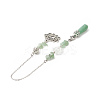 Natural Green Aventurine Pointed Dowsing Pendulums PALLOY-JF02009-04-3
