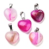 Natural Banded Agate Charms HEAR-PW0001-057-31-1