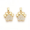 Brass Micro Pave Cubic Zirconia Pendants KK-T070-85G-1