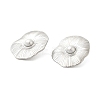 304 Stainless Steel Shell Pearl Flower Stud Earrings for Women EJEW-U020-21P-2