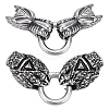 2 Sets 2 Styles Tibetan Style 304 Stainless Steel Spring Gate Rings FIND-PH0025-51B-1