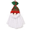 Christmas Handmade Woven Macrame Cotton Thread Santa Claus Pendant Decorations HJEW-JM02455-04-1