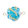 8Pcs 8 Colors Glass Beaded Round Sphere Links PALLOY-MZ00874-2