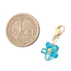 Transparent Glass Flower Pendant Decorations HJEW-JM03728-3