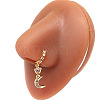 316L Surgical Stainless Steel Cubic Zirconia Dangle Hoop Nose Ring with Charms WG2DADE-38-1
