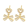 Rack Plating Brass & Natural Shell Stud Earrings EJEW-C095-02G-1