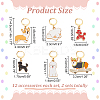 12Pcs 6 Style Alloy Enamel Dog Charms Locking Stitch Markers HJEW-PH01638-2