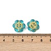 Baking Paint and Golden Metal Enlaced Glass Beads DGLA-T004-10H-3