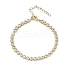 Brass Pave Cubic Zirconia Flat Round Link Chain Bracelets KK-CBA6980-17G-B-4