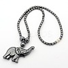 Trendy Men's Non-Magnetic Synthetic Hematite Beaded Necklaces NJEW-M002-21-1