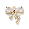 Brass Pave Clear Cubic Zirconia Charms KK-Z061-17G-1