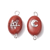 Natural Mixed Stone Connector Charms PALLOY-JF02729-3