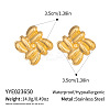 304 Stainless Steel Geometric Textured Rhombus Stud Earrings LJ6925-1-1