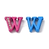 Spray Painted Zinc Alloy Slide Charms ALRI-WH0005-13W-2