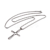 Non-Tarnish Cross 201 Stainless Steel Pendant Necklaces LS-NJEW-F320-02P-2