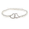 Interlocking Heart 304 Stainless Steel Link Bracelets ZF9724-6-1