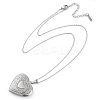 Anti-Tarnish 304 Stainless Steel Heart Locket Pendant Cable Chain Necklaces for Women NJEW-M050-04F-P-4