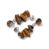 Natural Tiger Eye Dangle Stud Earrings EJEW-JE06371-03-3