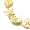 Rack Plating Brass Shell Shaped & Starfish Link Chain Necklaces NJEW-Q345-04G-2
