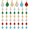 48Pcs 6 Colors Glass Charms KK-PH0010-45-1