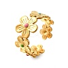 304 Stainless Steel Enamel Open Cuff Rings RJEW-M072-19G-2