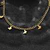 304 Stainless Steel Twisted Chain Necklaces with Butterfly Charm Tassel NJEW-R023-06G-3