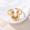 304 Stainless Steel Open Cuff Rings for Women RJEW-M060-01G-21-2