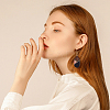4 Pairs 4 Colors Natural Wood Teardrop & Rhombus Dangle Earrings EJEW-FI0001-46-7