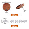 Unicraftale 30Pcs Walnut Wood Stud Earring Findings STAS-UN0045-67-3