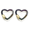 Brass Micro Pave Cubic Zirconia Screw Carabiner Lock Charms ZIRC-N039-016B-NF-1
