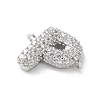 Brass Micro Pave Cubic Zirconia Letter Links KK-I717-04P-P-2