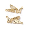 Brass Micro Pave Clear Cubic Zirconia Pendants KK-E068-VC086-1