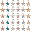36Pcs 6 Colors Alloy Rhinestone Pendants RB-SC0001-16-1